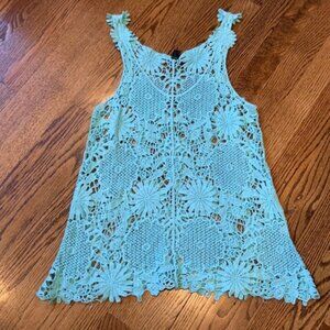 Crochet Tank Turquoise Open Fairy Cottage Festival